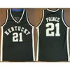Nikivip UK Kentucky Wildcats College Tayshaun Prince #21 White Black Retro Basketball Jersey 남자 스티치 커스텀 번호 이름 유니폼