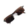 Sunglasses Rimless Glass Men Brown Sun Glasses For Man Crystal Stone Heavy Lenses Anti Eye Dry Scratch Reflection UV400