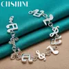 Chaîne à maillons 925 en argent Sterling musique symbole Bracelet pour femmes mode mariage fiançailles fête charme bijouxlien Lars22