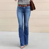 Boyfriend Jeans Filles Taille Élastique Slim Fit Élégant Femme Denim Pantalon Bell Bottom Y2k Vintage Streetwear Pantalon Évasé Femmes 220701