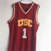 NC01 10 DEROZANジャージーUSC南カリフォルニア24ブライアンスカラブリン1ニックヤングカレッジバスケットボールジャージレッドステッチ最高品質1