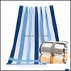 Beroyal Ny 100% Bomull Tjockare Badhandduk Absorbent Stripe Beach Handdukar för ADT och Barn Badrum 70 * 140cm 1pc Y220226 Drop Leverans 2021 s