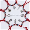 Charm Bracelets Jewelry Lucky Red String Bracelet Blue Turkish Evil Eye For Women Men Handmade Friendship Gifts C3 Drop Delivery 2021 Qrhv7