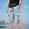 Heren shorts Men Street Style Hiphop Cargo Summer Patchwork Mens Baggy Cotton Pocket Male Punk Koreaanse mode -broekjes's