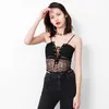 Sex Lace Bandage Jumpsuit Women Rompers Playsuit Spaghetti Strap Backless BodyCon Overalls High Street Fashion Skinny Bodysuit 210608