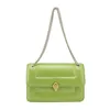 Bolsas de noite de verão feminino feminino neon verde moderno Mensageiro de ombro da cadeia Lady Casual Party Club Small Square Bolsa Pouchevening