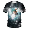 Herren T-Shirts Wukong Sommermode 3D Herren Bedruckte Freizeithemden Jungen Mädchen Niedliche Cartoon-T-ShirtsHerren
