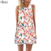 Women Tank Tops Beautiful Floral Graphics 3D Printed Loose Dress Round Neck Short Sleeveless Dress Female Vest Dresses 220616