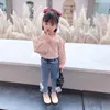 Clothing Sets 2022 Spring Autumn Kids Baby Girls Print Blouse Shirt Tops + Jeans Pants Outfit Set Children Fashion Casual Clothes D596