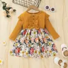 Girl039s Abiti Abito da principessa per bambini Abito in cotone con fiocco arricciato a costine Baby Party Christmas Girl Outfit Ragazze Old Time DressGirl032029302