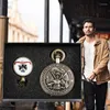 Pocket Watches Vintage Bronze Quartz Titta på US Army Commemorative Collection Present Set Men's Pendant Halsband Fob Chainpocket