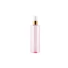 Packing Plastic Bottle Flat Shoulder PET Shiny Gold Silver Collar Spary Press Pump With Cover Empty Portable Refillable Cosmetic Packaging Container 250ML