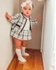 Clothing Sets Kids Baby Girl Pageant Plaid Coat & Tutu Dress Party Outfits Clothes 2PCS Toddler Girls Suit Autumn Winter SetClothing