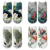 Skarpetki Wydrukowane chińskie malarstwo lotosowe letnie kobiety kolorowe atrament farba pawi kałamarnica kawaii