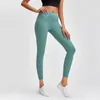 L_108 Leggings de gran altura sin pantalones de yoga t-línea medias elásticas de sensación de chándal desnudo