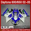 OEM Bodywork For Daytona 650 600 CC 600CC 650CC Daytona600 02 03 04 05 Body 132No.159 Daytona 600 2002 2003 2004 2005 Daytona650 2002-2005 Blue white ABS Fairing Kit