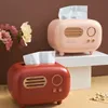 Retro Radio Model Tissue Box Desktop Paper Holder Vintage Dispenser Storage Serve Case Organizer Ornament Wet Wipes Decoration 220523