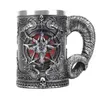 Baphomet Mug Tankard Acciaio inossidabile Resina 3D Baphomet Pentagram Sabbatic Gothic Wicca Pagan Horn Birra Tankard Cup Tazze 600ml 210409