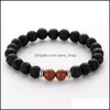 Braccialetti con fili di perline Gioielli Moda 20 Stili 8 mm Bracciale con perline di pietra lavica nera naturale Fai da te Diffusore di olio essenziale di roccia vulcanica per W