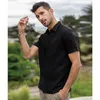 Kuegou algodão misturado roupas camisas masculinas manga curta moda camisa listrada verão camiseta de alta qualidade top plus size BC-20532 220505