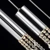 Moderne kristallen hanger luxe diamanten trap hangende led -lampen chroom lichten armaturen voor trap loft villa lobby woonkamer
