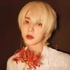 Hairpiece Ailiade Fashion Men Short Wig Light Yellow Blonde Synthetic Wigs with Bangs for Male Women Boy Cosplay Costume Anime Hal3377305