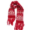 Écharré écharpe de Noël pour femmes hommes Snowflake Elk tricoté noir rouge blanc long avec glap