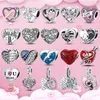 925 Sterling Silver Pingente Charms para Pandora Caixa Original Coração Pink Irmã Mã