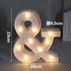 Decorazione per feste 26 lettere LED bianco luce notturna tendone segno alfabeto lampada per compleanno matrimonio camera da letto decorazione da appendere alla parete