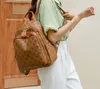 Mochila estilo couro PU clássico designer luxuoso pequenas bolsas vintage europeias e americanas para mulheres lazer