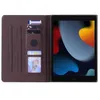 Custodie per Tablet in Pelle PU per Apple iPad 10.2 Air 5/4/3/2/1 Pro 11/10.5/9.7 Pollici - Dual View Angle Business Tre Volte Flip Cavalletto Cover con Slot per Carte