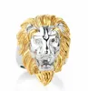 Anelli a grappolo Accessori moda Anello leone prepotente per uomo Gioielli rock Maschile colore oro GiftCluster