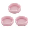 Luminous Silicone Ashtrays Anti-shock Heat-resistant Round Ashtray Holder Boxes 4 colors