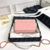 Lüks omuz çantaları woc desigern Kadınlar Mini Çanta Yeni Zarif Omuz Messenger Taşınabilir Kız havyar deri Çanta zincir üzerinde cüzdan Crossbody flep Küçük Kare