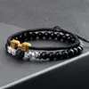 Perlé Strands Trendy Set Hommes Bracelet 6mm Nature Onyx Pierre À La Main Tressé Haltère BraceletsBangles Femmes Barbell Yoga Jewe Lars22