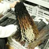 18インチかぎ針編み編組合成ボヘミアンジプシーロックヘアエクステンション波状縮れた巻き毛室