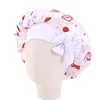 New Kids Satin Bonnet With Band Tie Hair Scarf Adjustable Sleep Night Cap Bonnet Baby Hat Head Wrap Chemo Cap For Children