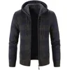 Maglioni da uomo Maglione a maniche lunghe stampato scozzese con cappuccio da uomo Autunno Inverno Peluche Cardigan casual grande Cappotto da uomo Olga22