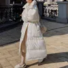 Kobiety zima na pikowana kurtka 2021 Nowa koreańska moda luźna bawełniana kurtka Kobieta X-Long Overcoat Slim Warm Cett Parka Loose L220725