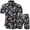 Mens Summer Set Beach Wear Floral Shirt Hawaiian Shorts Streetwear Breathable Clothing Tracksuit 220708