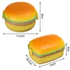 Dinnerware Sets Cute Hamburger Lunch Box Double Tier Burger Bento Lunchbox Portable Children School Container Tableware Set With ForkDinnerw