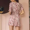 V Neck Printed Dress Summer Casual Butterfly Short Sleeve A Line Dress Women Bandage Mini Beach Dress Sundress Vestidos 220511