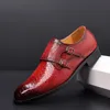 Sapatos de vestido Design Men Wedding Casamento Couro duplo Double Business Business Monk Oxford Black Tamanho 38-48