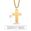 Black / Silver / Gold Stainless Steel Cross Pendant Necklaces Men's Lord Prayer Laser Scripture Necklace Rolo Chain 3mm 24''