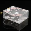 Portable Cherry Blossom Wear-resistant Waterproof Bag Frosted Transparent Gift Bags Handbag Shopping Bag Clothing Packaging