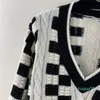 Prilleurs de piste Milan 2022 Summer Automne Manches longues V Neck haut de gamme Jacquard Pullsor Womens Designer Sweater 0608-10