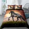 Running Horse 3d Bedding Set King Queen Double Full Twin Single Size Bed Linen