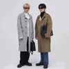 Miscele di lana da uomo Abbigliamento da uomo Autunno Inverno Design coreano Cappotto di lana 2022 Ins Chic Lato largo Petto Taglio singolo Tweed Viol22 T220810