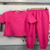 Vrouwen trainingspakken ontwerper katoen t-shirts broek set luxe korte mouw t-shirt elastische taille casual zweetbroek zomer dames kleding