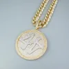 Anhänger Halsketten vereiserer Spinner rund 44 Medaillon mit Hip Hop Crystal Miami Cuban Chain Halskette für Männer Geschenk Drop2726243